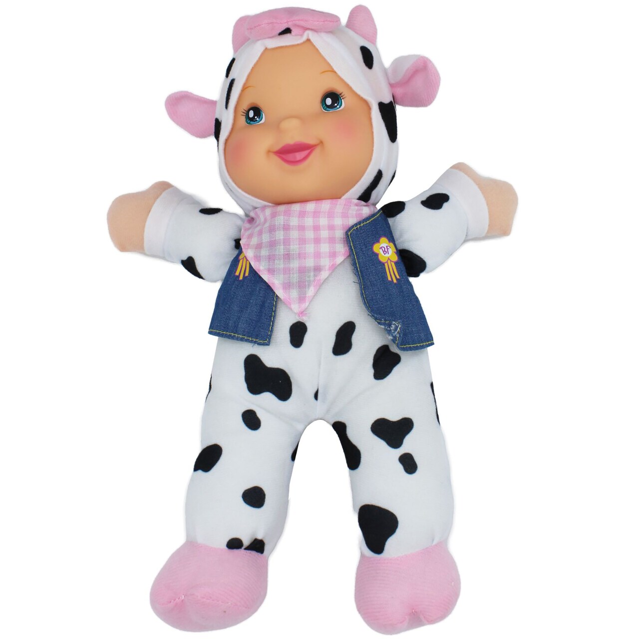Goldberger Doll Baby's First Farm Animal Friends Cow Bi-Lingual (English/Spanish)